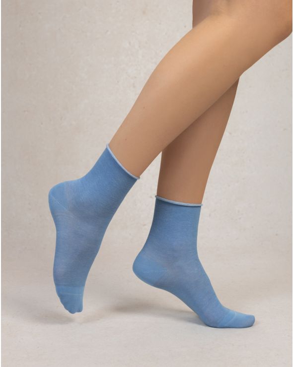 Chaussette VELOUTE UNIE BLEU FORÊT