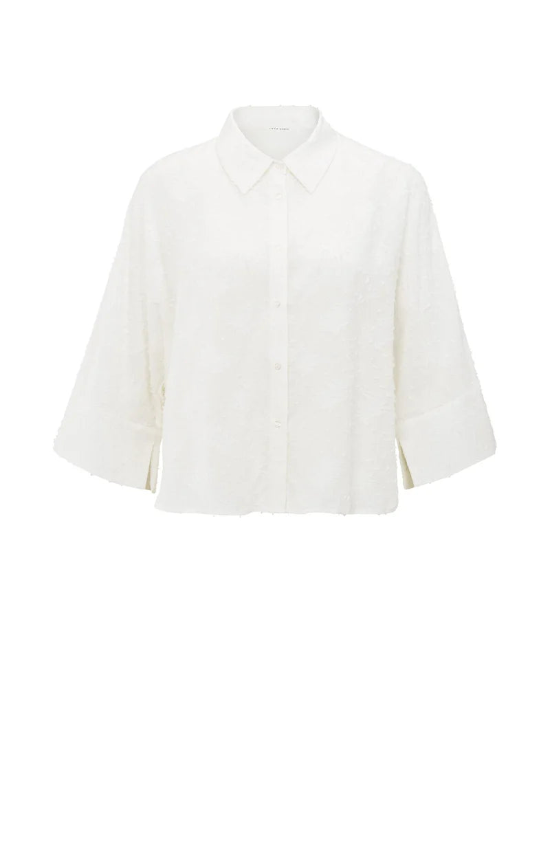 Chemise aérée courte avec détails de coutures YAYA