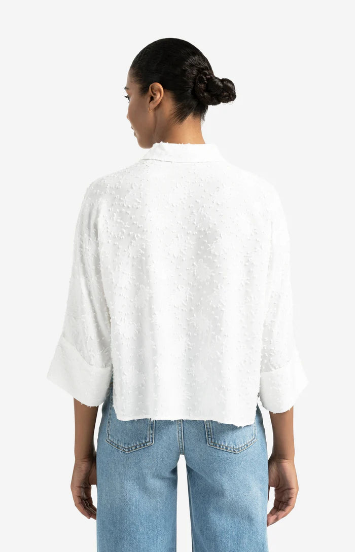 Chemise aérée courte avec détails de coutures YAYA