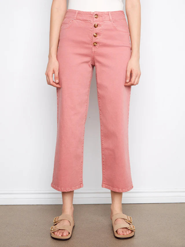 Pantalon court en sergé avec fermeture à boutons CHARLIE B