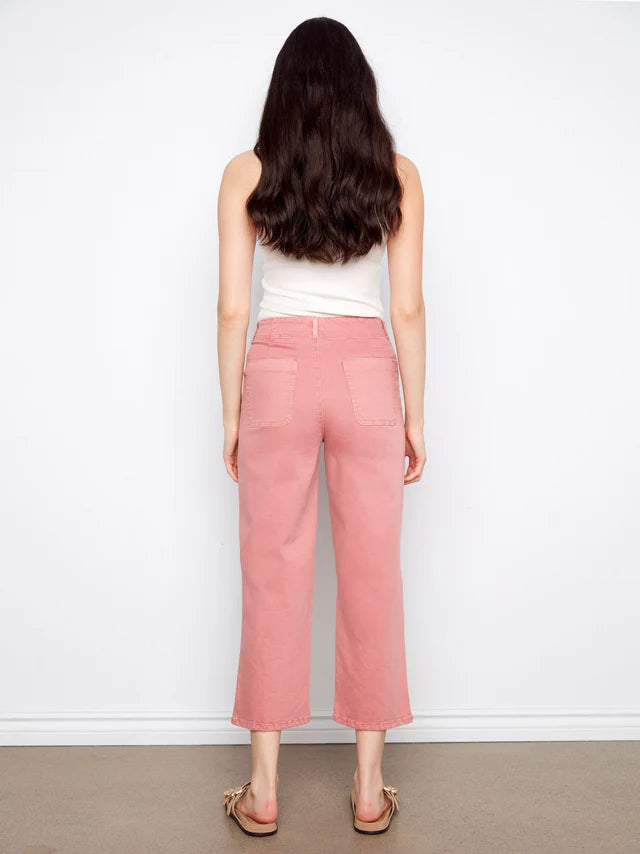 Pantalon court en sergé avec fermeture à boutons CHARLIE B