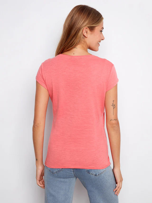 T-shirt en coton biologique avec découpe cœur CHARLIE B