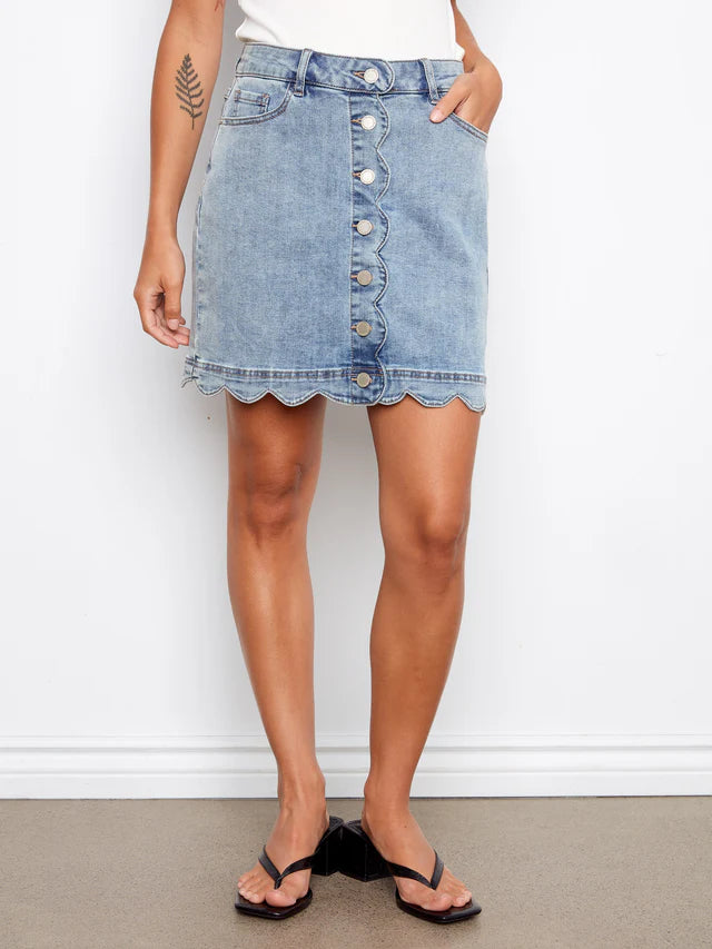 Jupe-Short en denim avec boutons