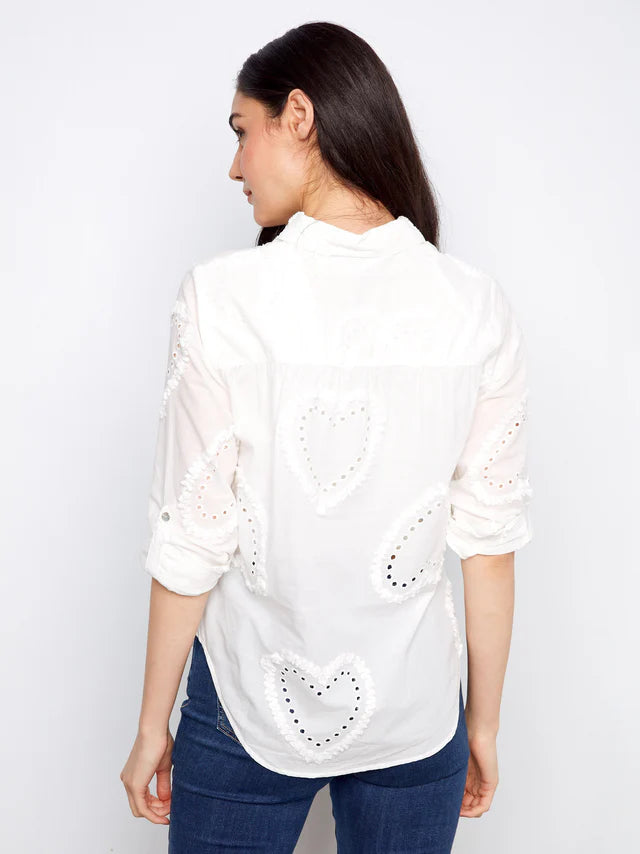 Chemise en coton texturée à boutons CHARLIE B