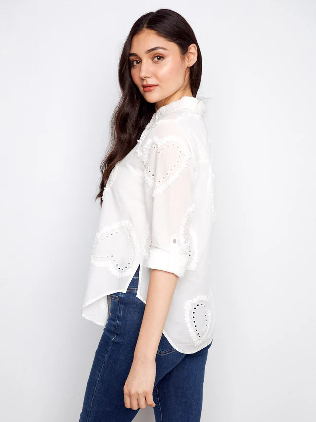 Chemise en coton texturée à boutons CHARLIE B