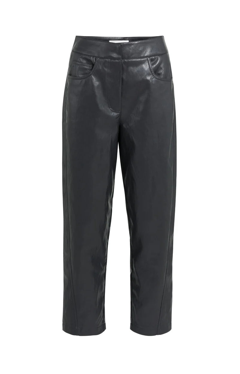 Pantalon coupe carotte en similicuir
