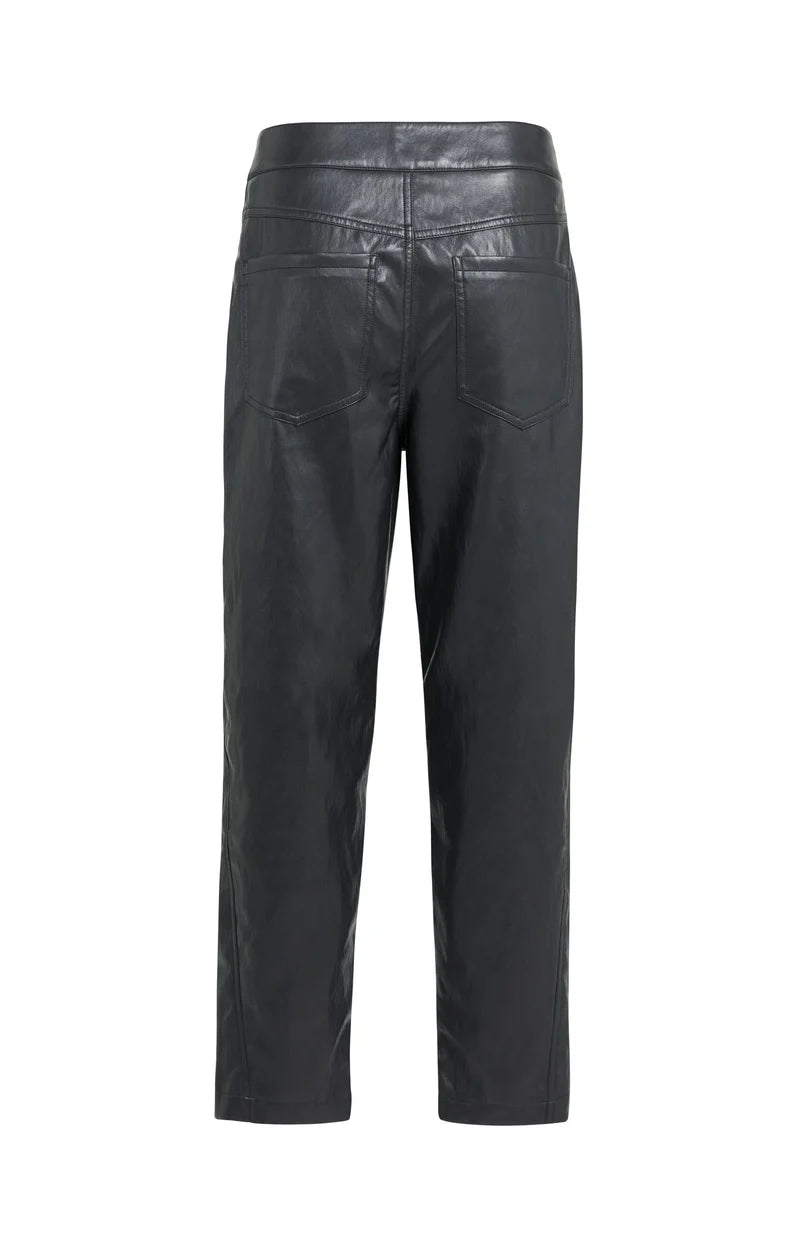 Pantalon coupe carotte en similicuir