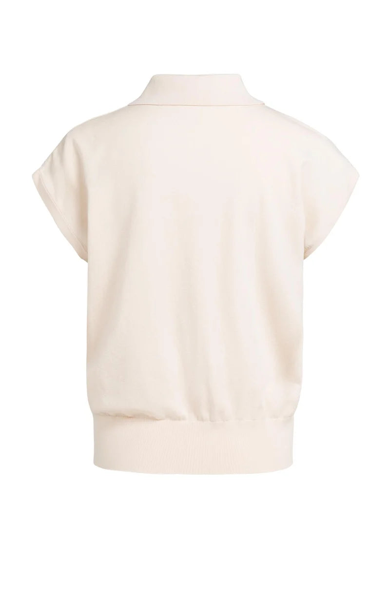 Polo en maille fine sans manches