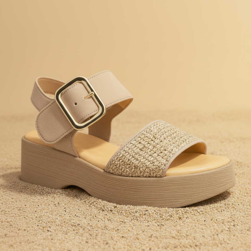 Sandale Gabor complète sur fond beige sable