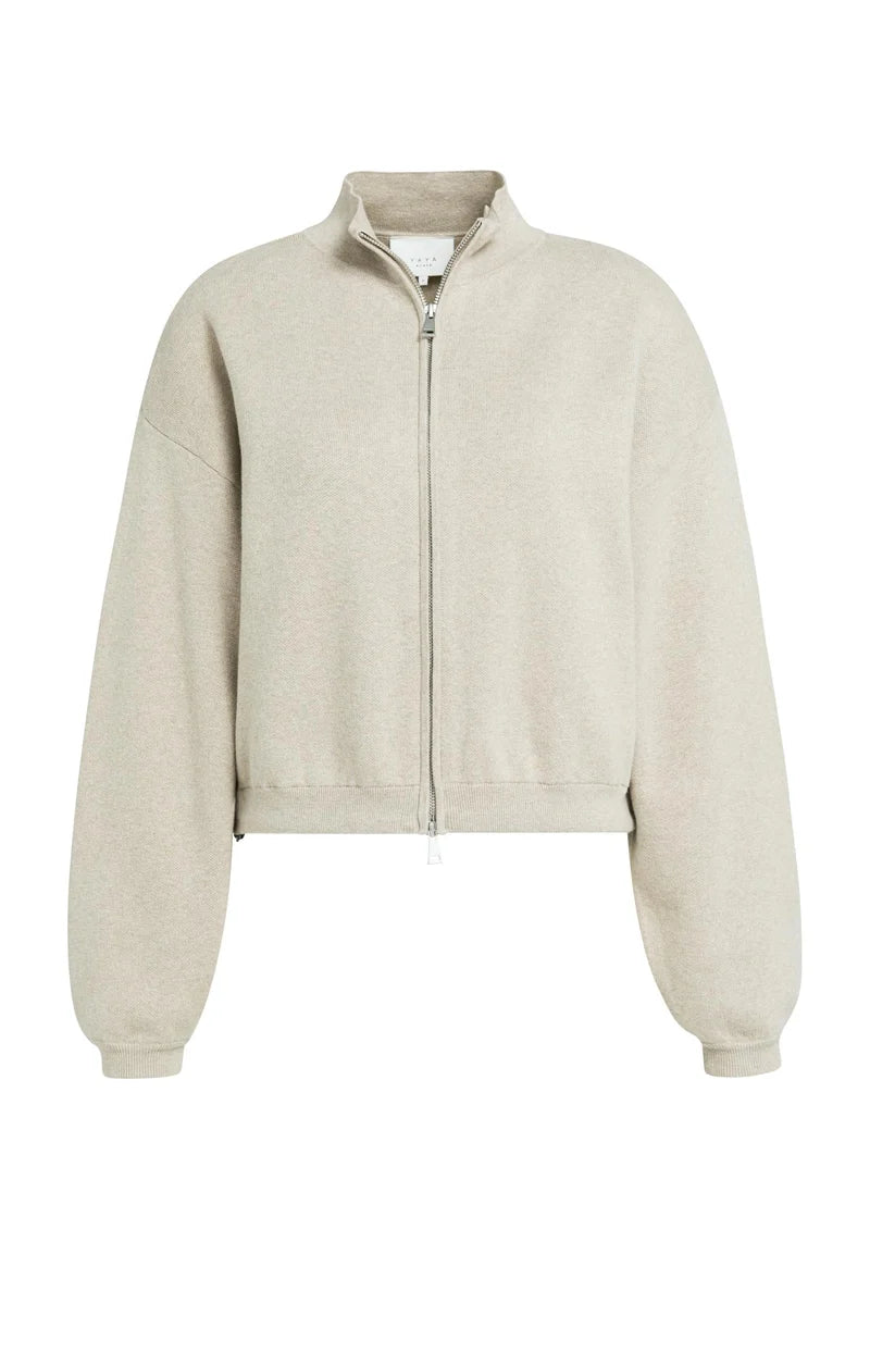 Cardigan en maille jacquard avec fermeture zippée