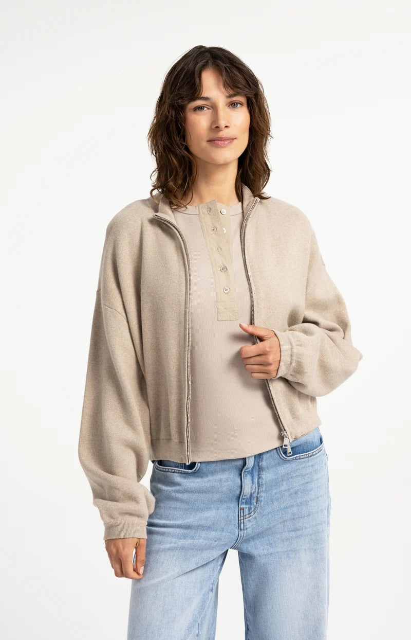 Cardigan en maille jacquard avec fermeture zippée