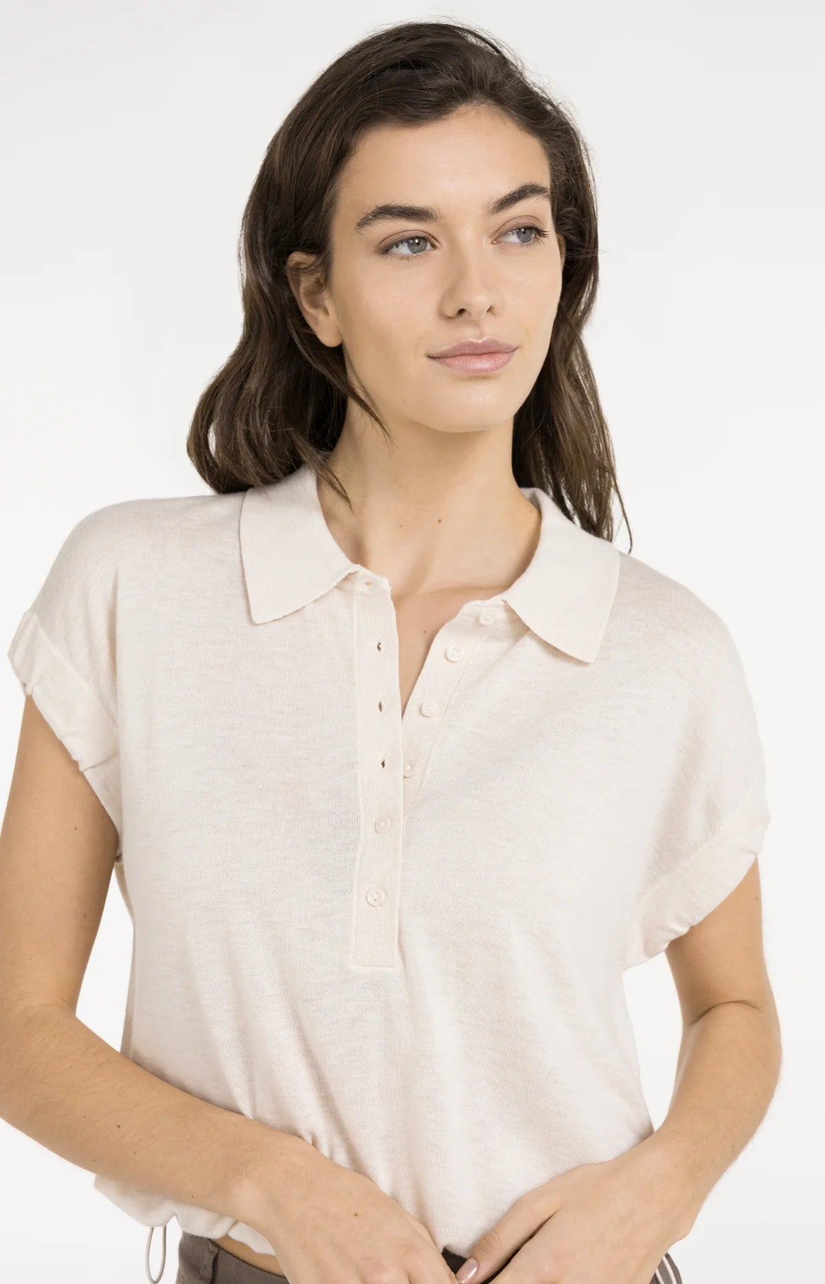 Polo tricoté avec ourlet à cordon