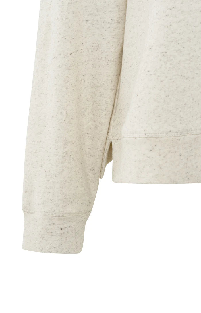 Sweat en maille mélangée, col bateau et fente sur le côté YAYA