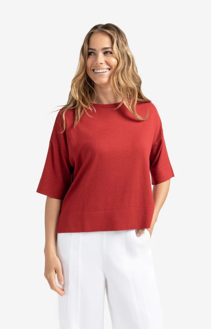 T-shirt oversize à manches courtes en maille fine YAYA