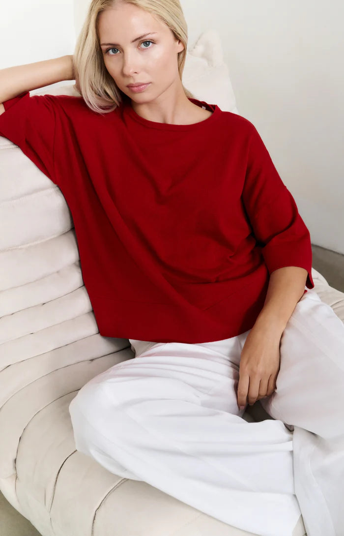 T-shirt oversize à manches courtes en maille fine YAYA