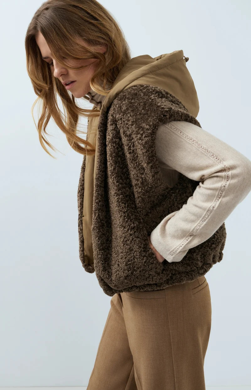 Bodywarmer réversible avec capuche