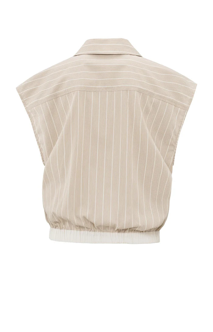 blouse en colard sans manches avec cordon de serrage YAYA