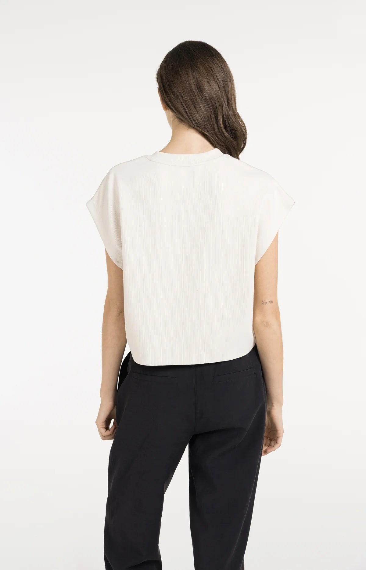 Sweat boxé sans manches texturé