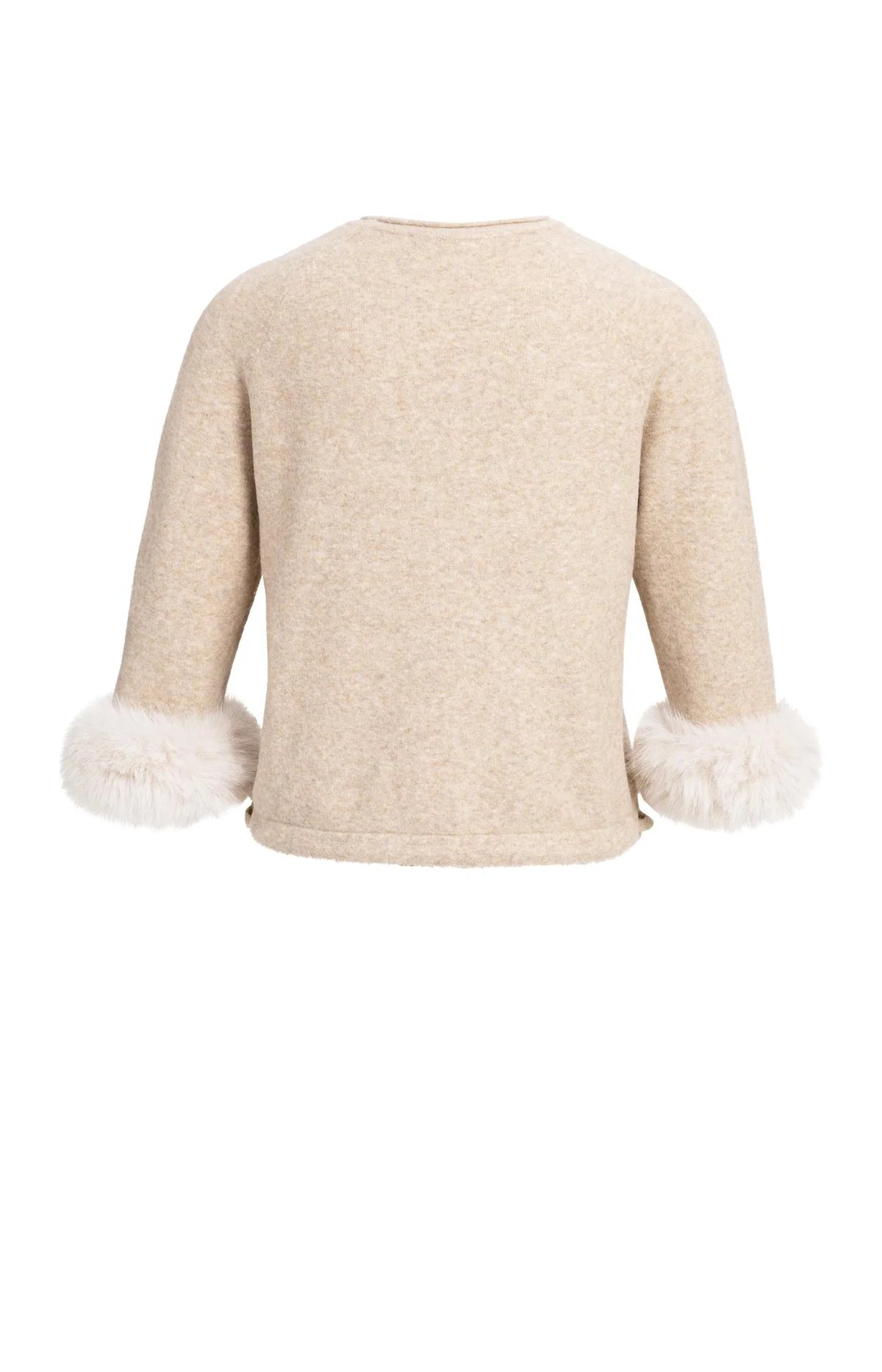 Pull à manchettes amovibles en fausse fourrure