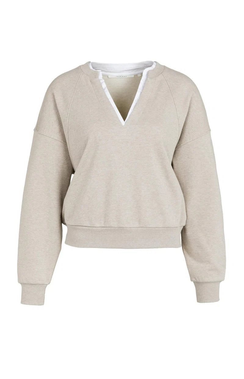 Sweat-shirt à col en V en tissu