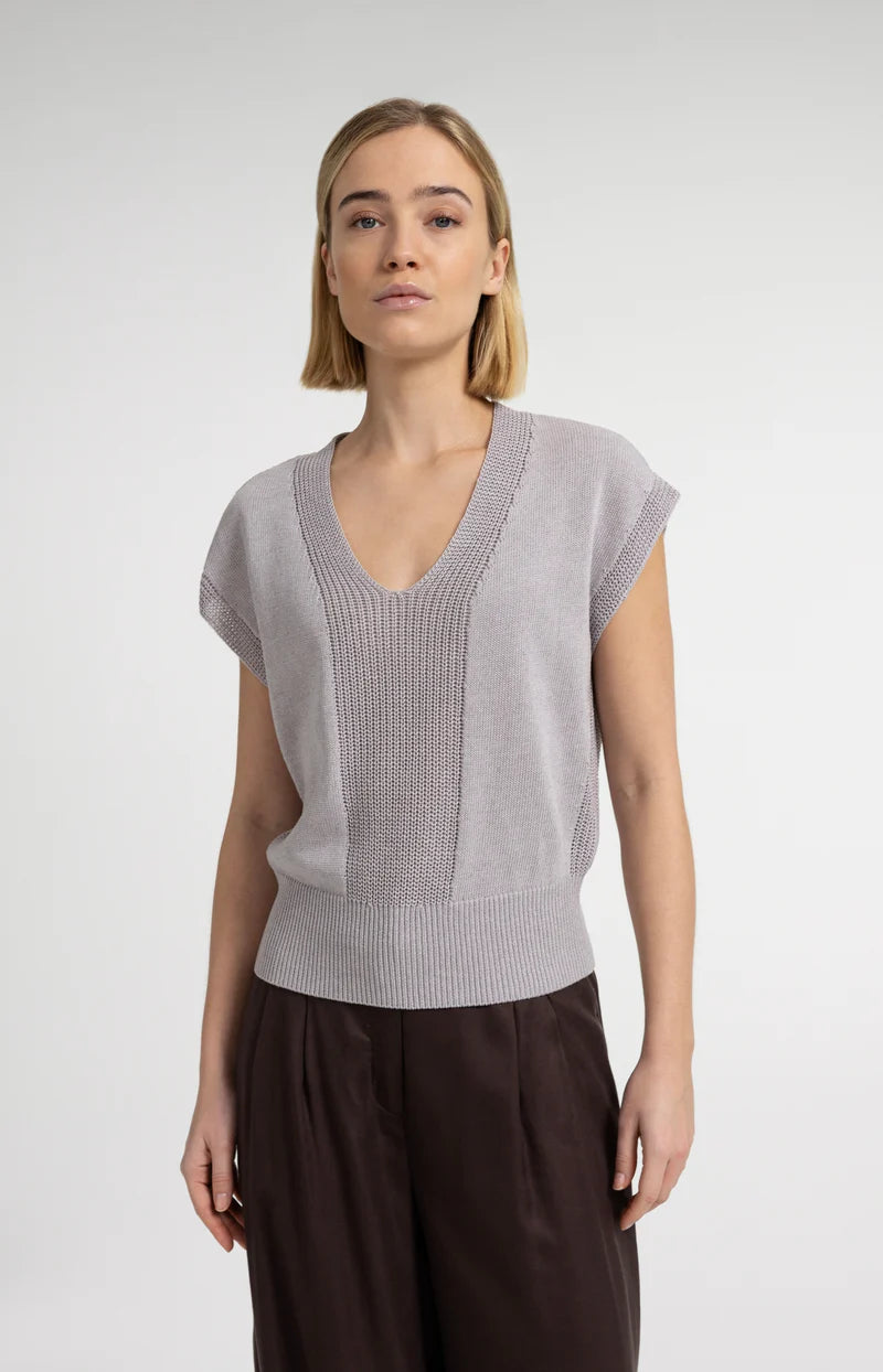 Pull texturé à col en V Prix de vente