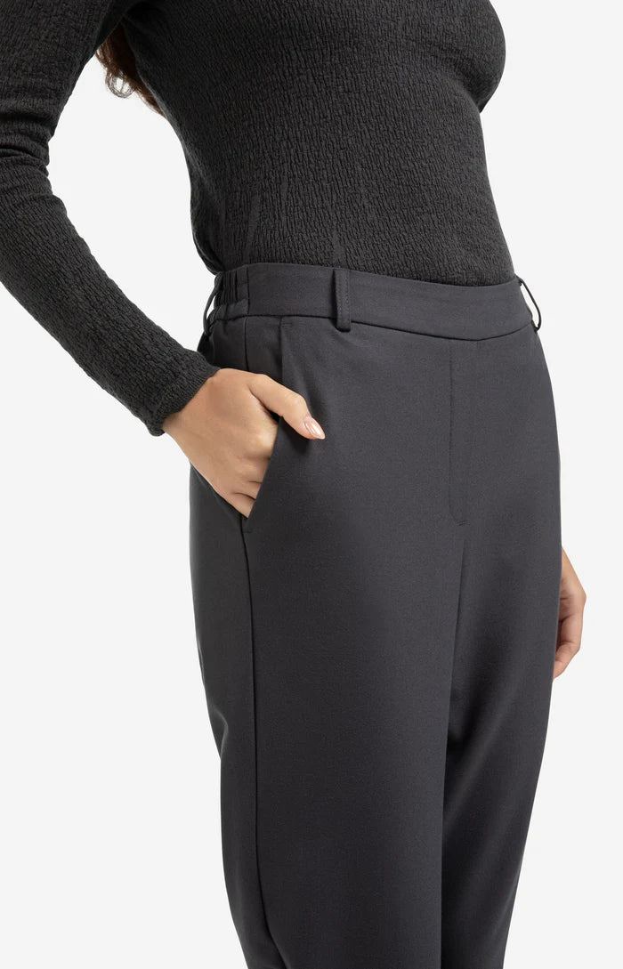 Pantalon élastiqué à la taille avec revers fixes YAYA