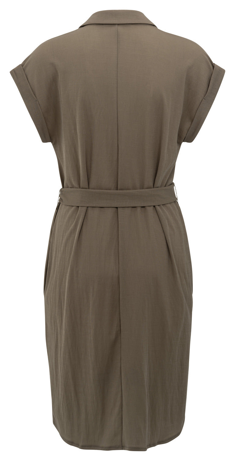 Robe en jersey avec col chemise et ceinture à nouer YAYA