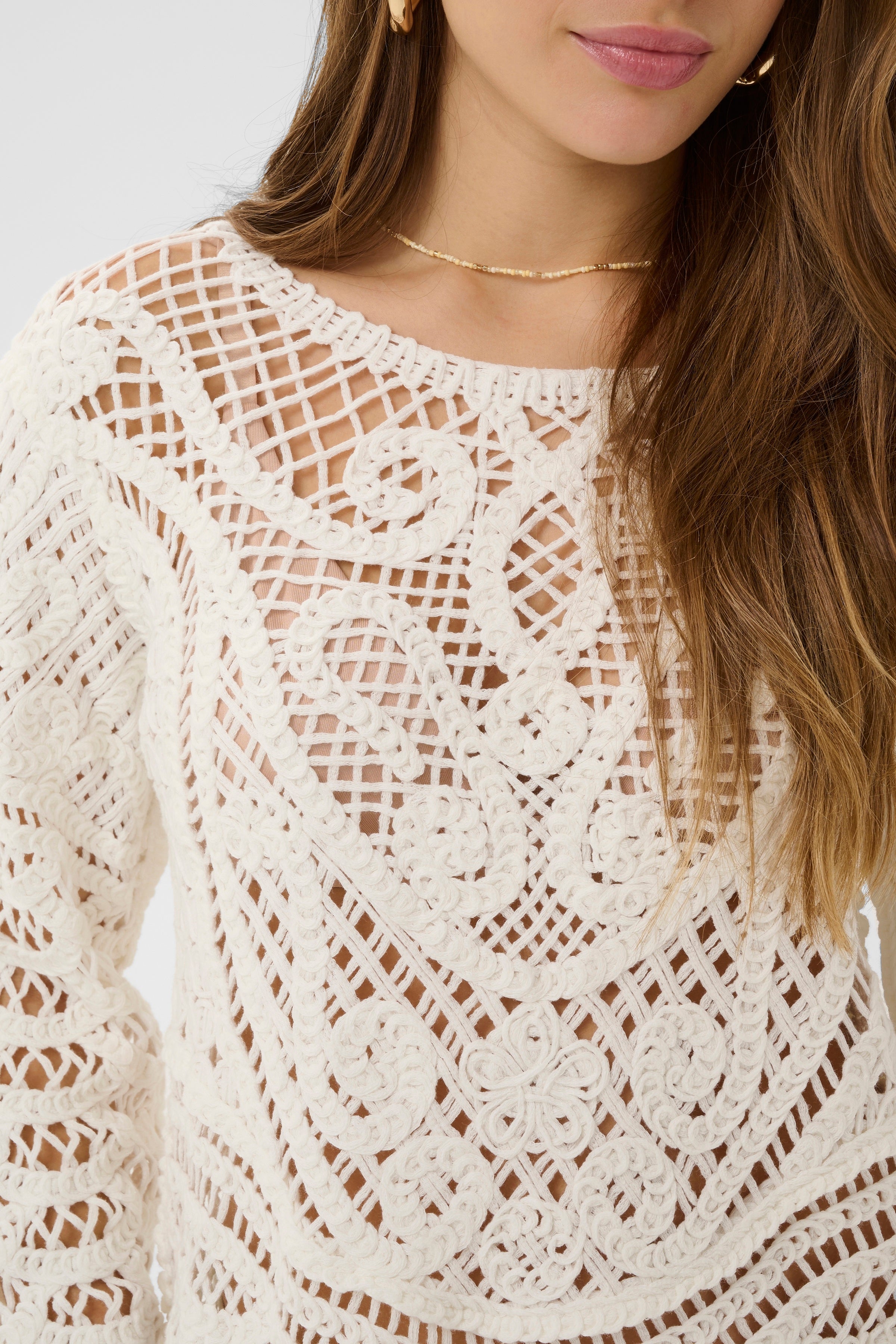 Chandail manches longues crochetés - CRElly