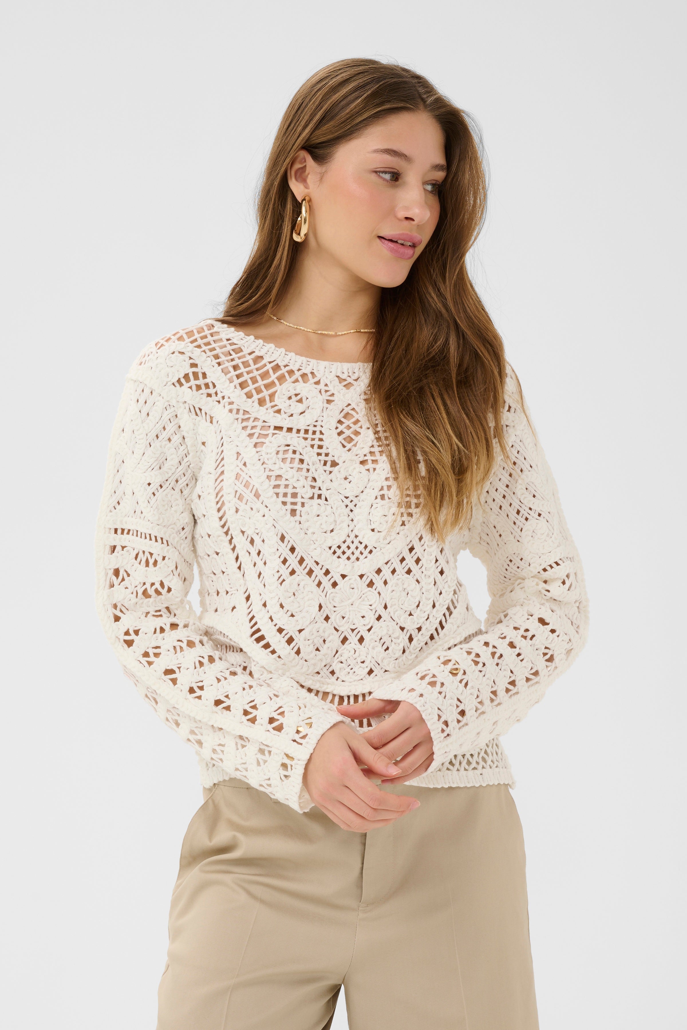 Chandail manches longues crochetés - CRElly