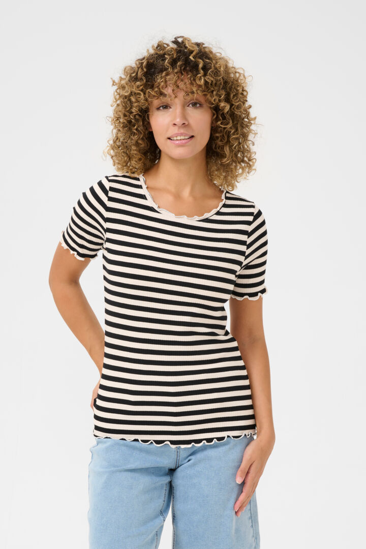CRRibba stripe Tshirt CREAM