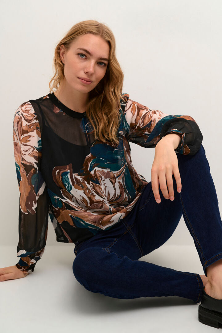 CRJasmina Blouse 10612189 Aquarelle Print