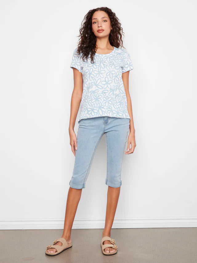 T-shirt en jersey de coton biologique imprimé CHARLIE B