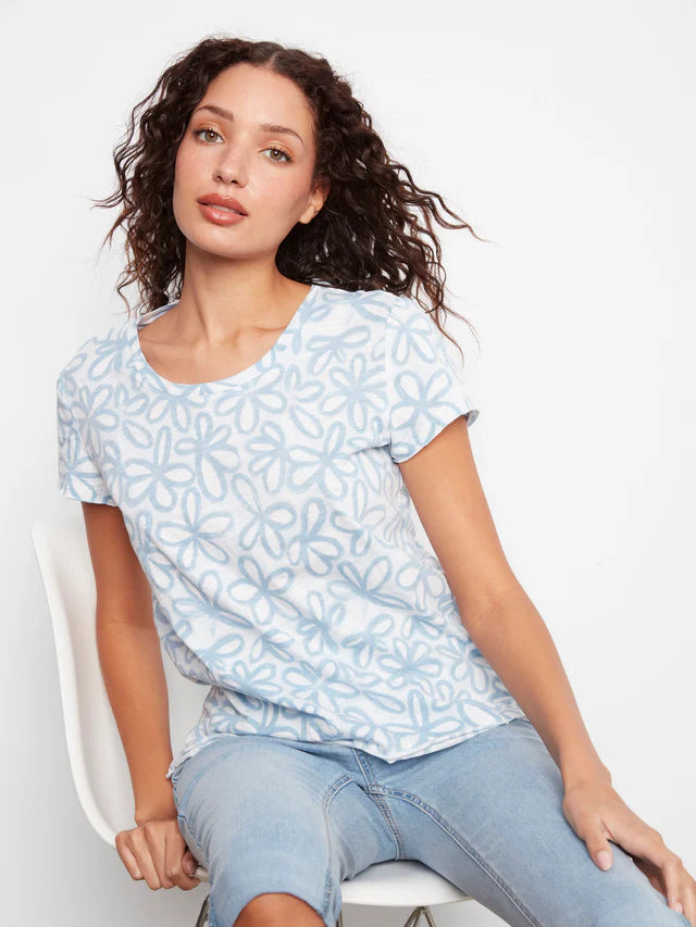 T-shirt en jersey de coton biologique imprimé CHARLIE B