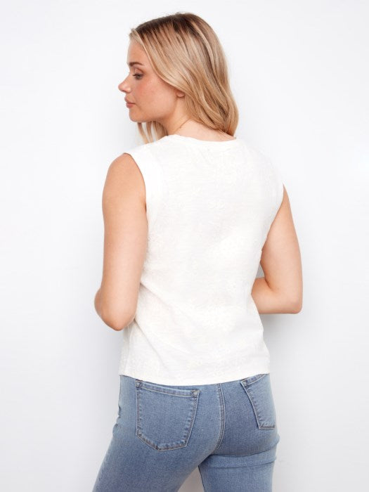 T-shirt sans manches à col rond CHARLIE B