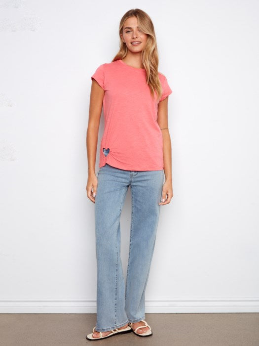 T-shirt en coton biologique avec découpe cœur CHARLIE B