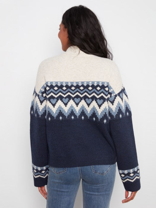 Pull à col moquetant Fair Isle