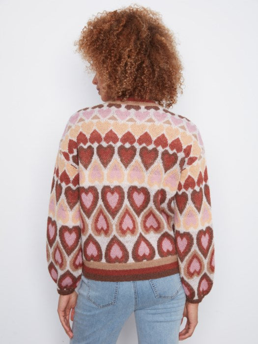 Pull à col cœurs