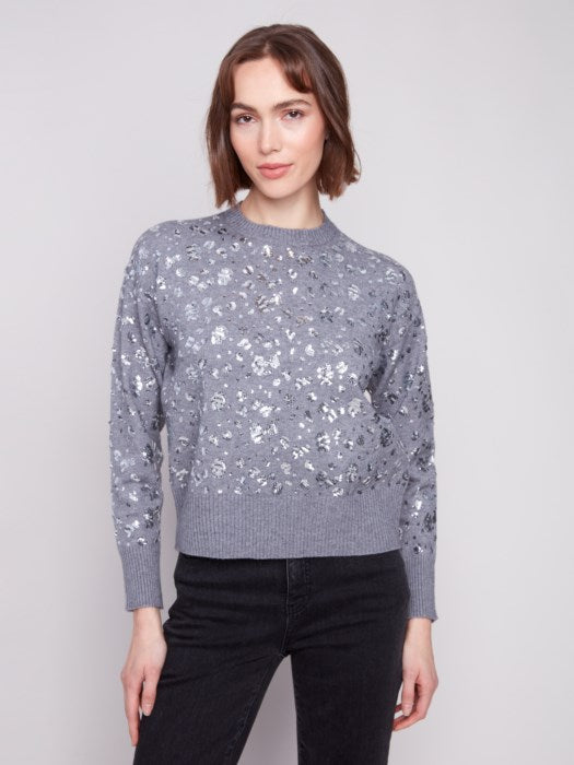 Crew Neck Sweater Paillettes CHARLIE B