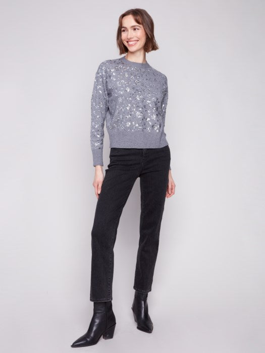Crew Neck Sweater Paillettes CHARLIE B
