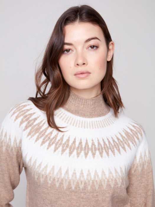 Après-Ski Jacquard Mock Neck Sweater CHARLIE B