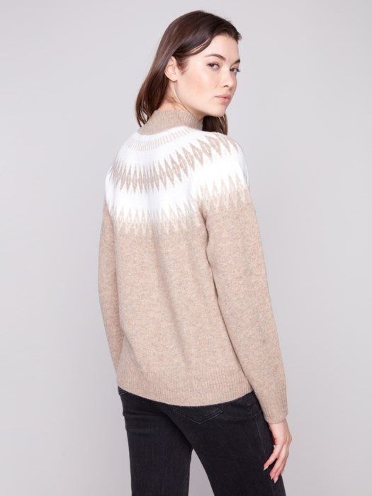 Après-Ski Jacquard Mock Neck Sweater CHARLIE B