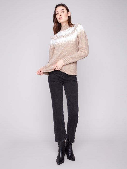 Après-Ski Jacquard Mock Neck Sweater CHARLIE B