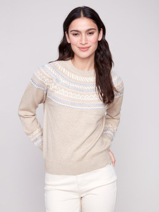 Après-Ski Jacquard Crew Neck Sweater CHARLIE B