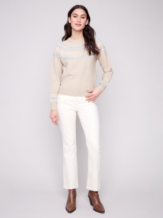 Après-Ski Jacquard Crew Neck Sweater CHARLIE B