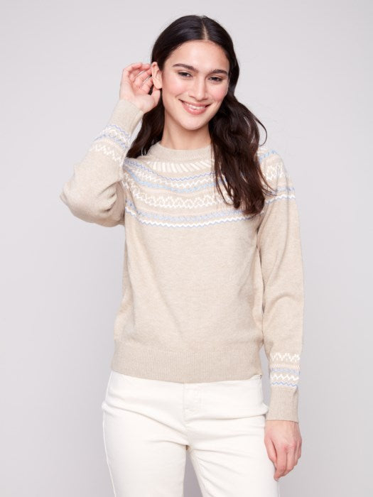 Après-Ski Jacquard Crew Neck Sweater CHARLIE B