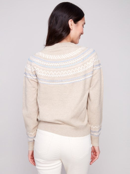 Après-Ski Jacquard Crew Neck Sweater CHARLIE B