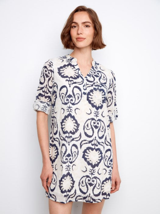Robe chemise en coton mélangé imprimé CHARLIE B