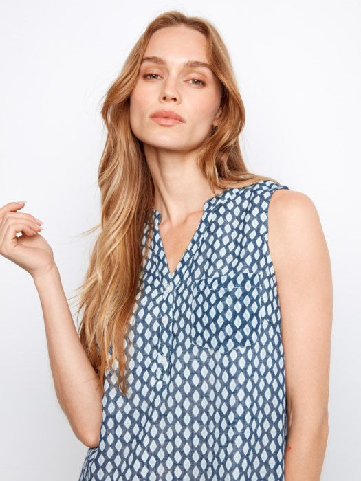 Robe en mélange sans manches