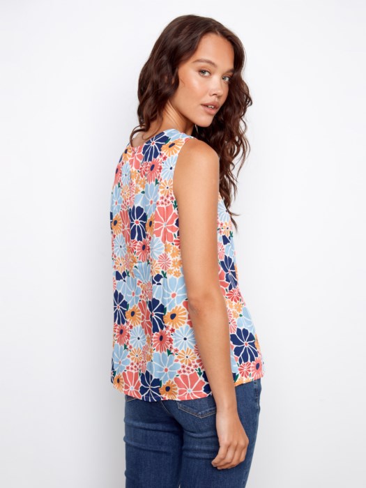 Printed Viscose Sleeveless Top CHARLIE B