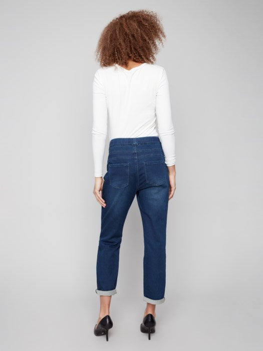 Pantalon jogger en tricot denim CHARLIE B